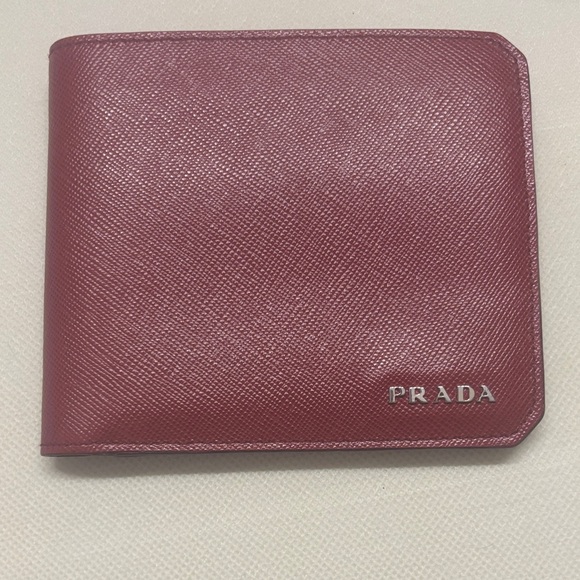 Prada Men’s Red Saffiano Leather Bi-Fold Wallet - Picture 1 of 10